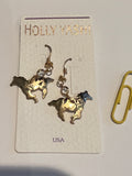 Vintage Holly Yashi Horse Dangle Earrings — Gold-plated