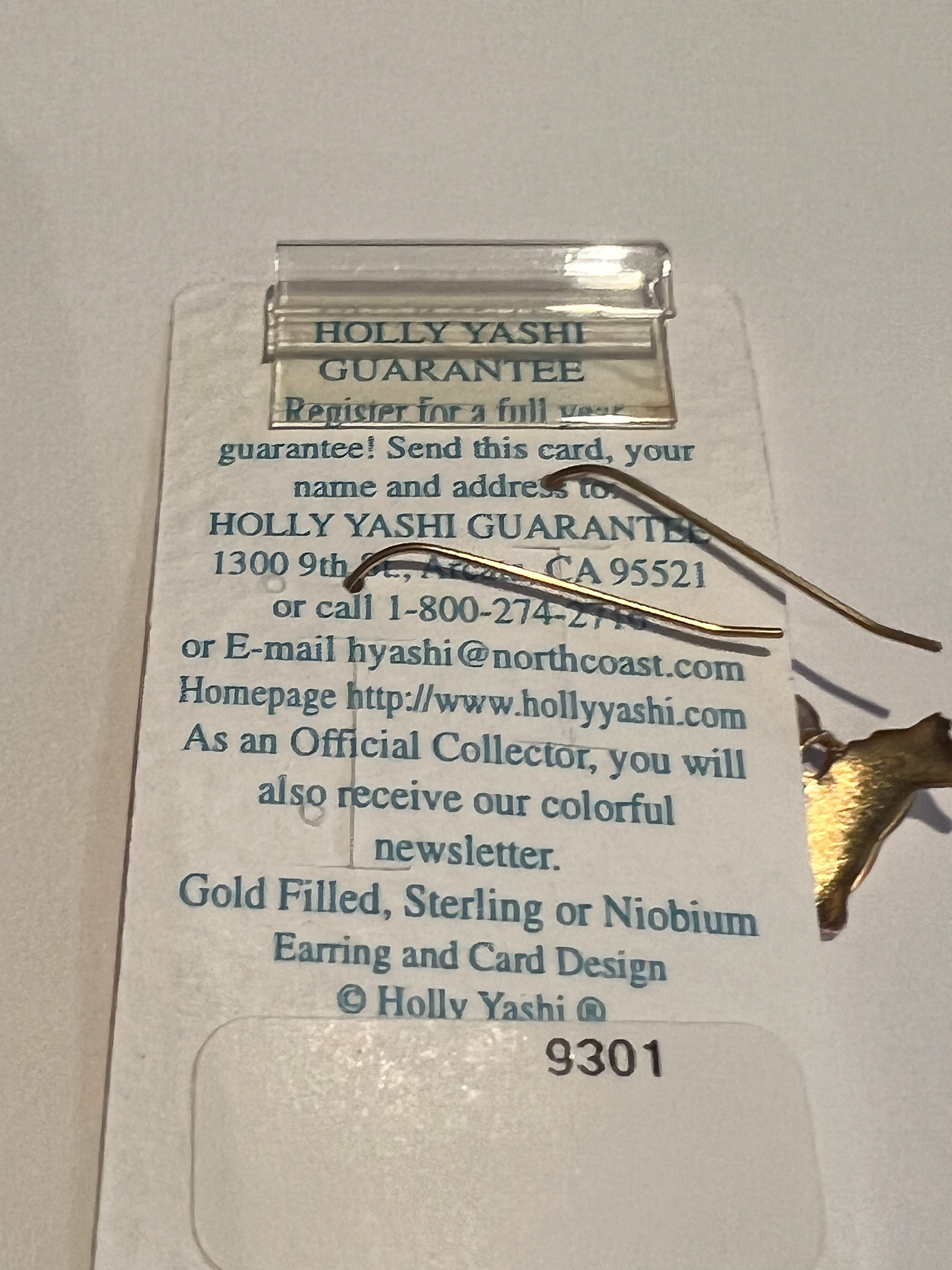 Vintage Holly Yashi Horse Dangle Earrings — Gold-plated
