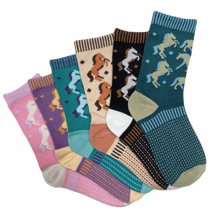 Twilight Horse Youth Crew Socks, 6-pack